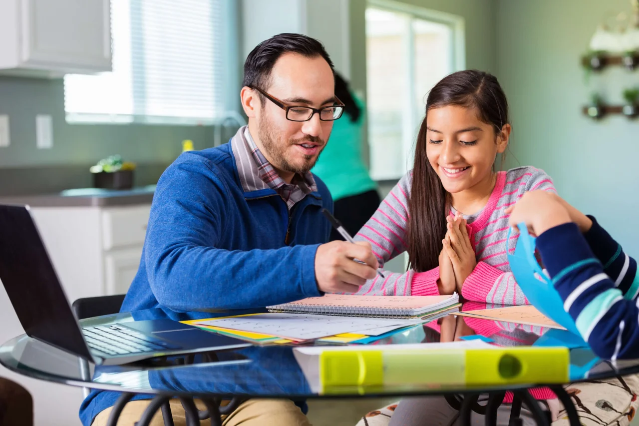 NumberWorksnWords maths and English tuition Father homeschools his children in their kitchen 524011120 3869x2579